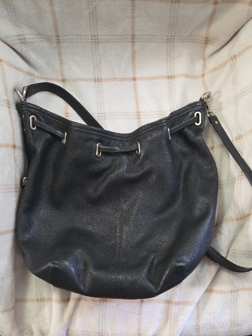 Coach Black Pebbled Leather Drawstring Shoulder Bag - Picture 3 of 3